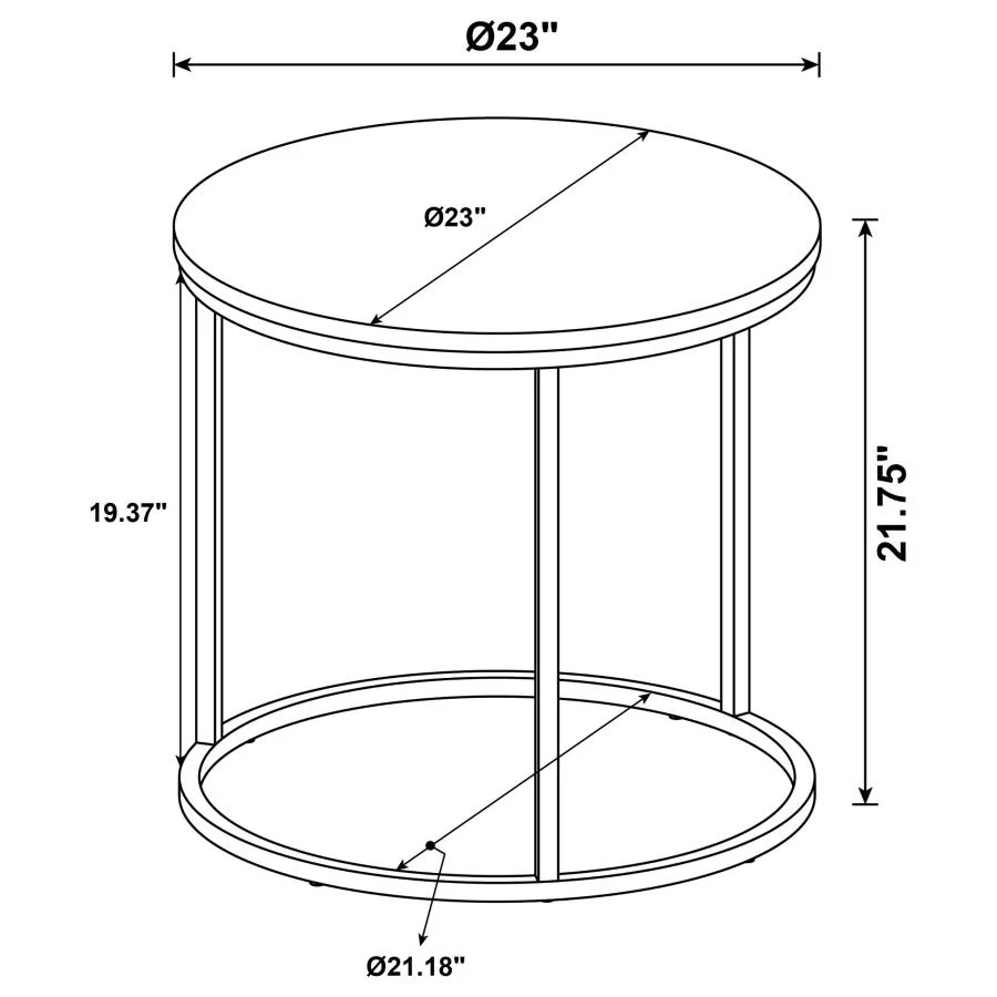 Lainey - Round Faux Marble Side End Table - Image 15