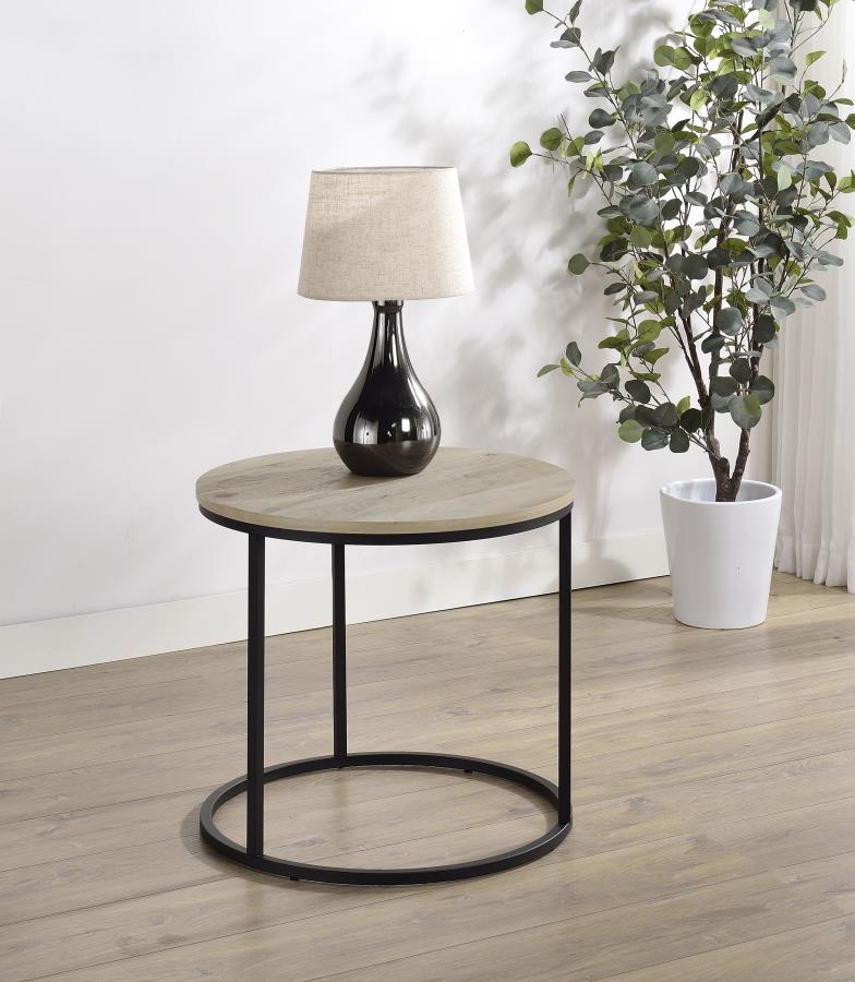 Lainey - Round Faux Marble Side End Table - Image 3