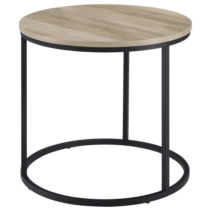 Lainey - Round Faux Marble Side End Table - Image 7
