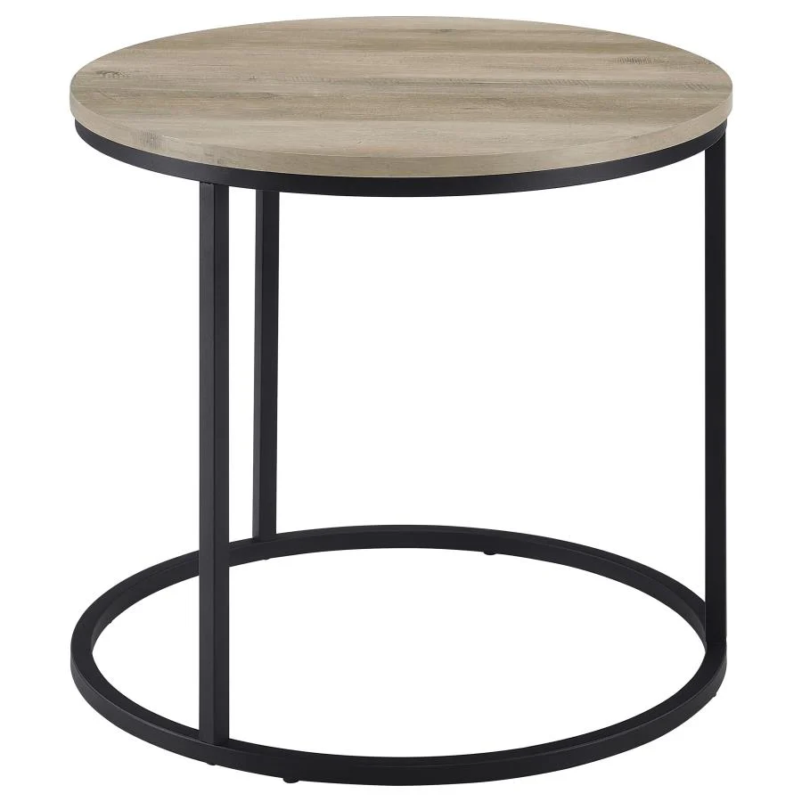 Lainey - Round Faux Marble Side End Table - Image 9