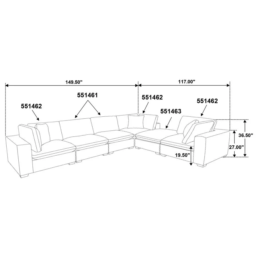 Lakeview - 5-Piece Upholstered Modular Sectional Sofa - Image 14