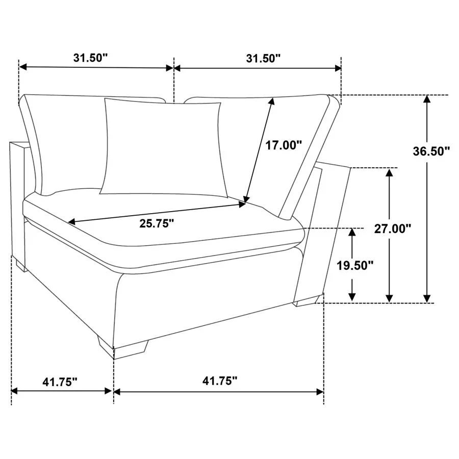 Lakeview Upholstered Armless / Corner Chair - Image 22