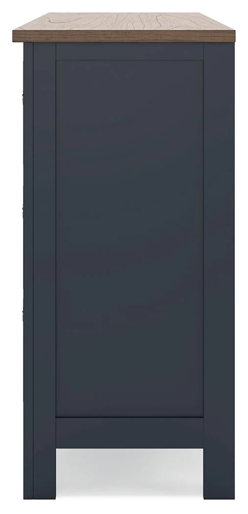 Landocken - Dresser - Brown / Blue - Image 2