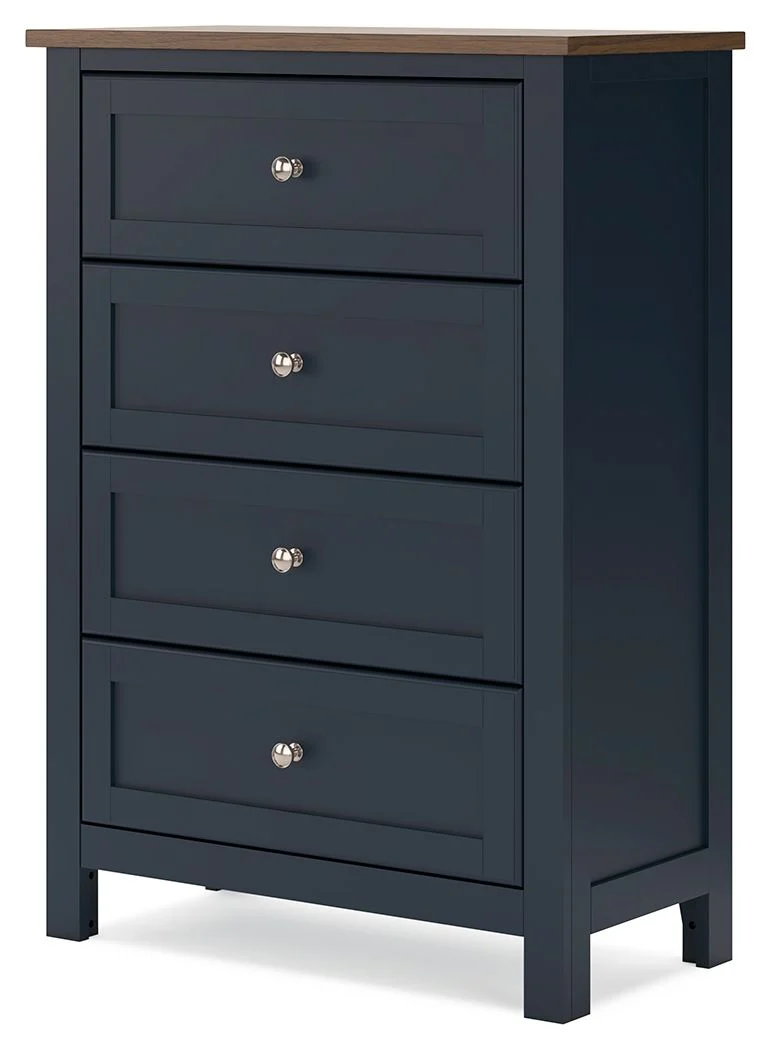 Landocken - Four Drawer Chest - Brown / Blue - Image 2