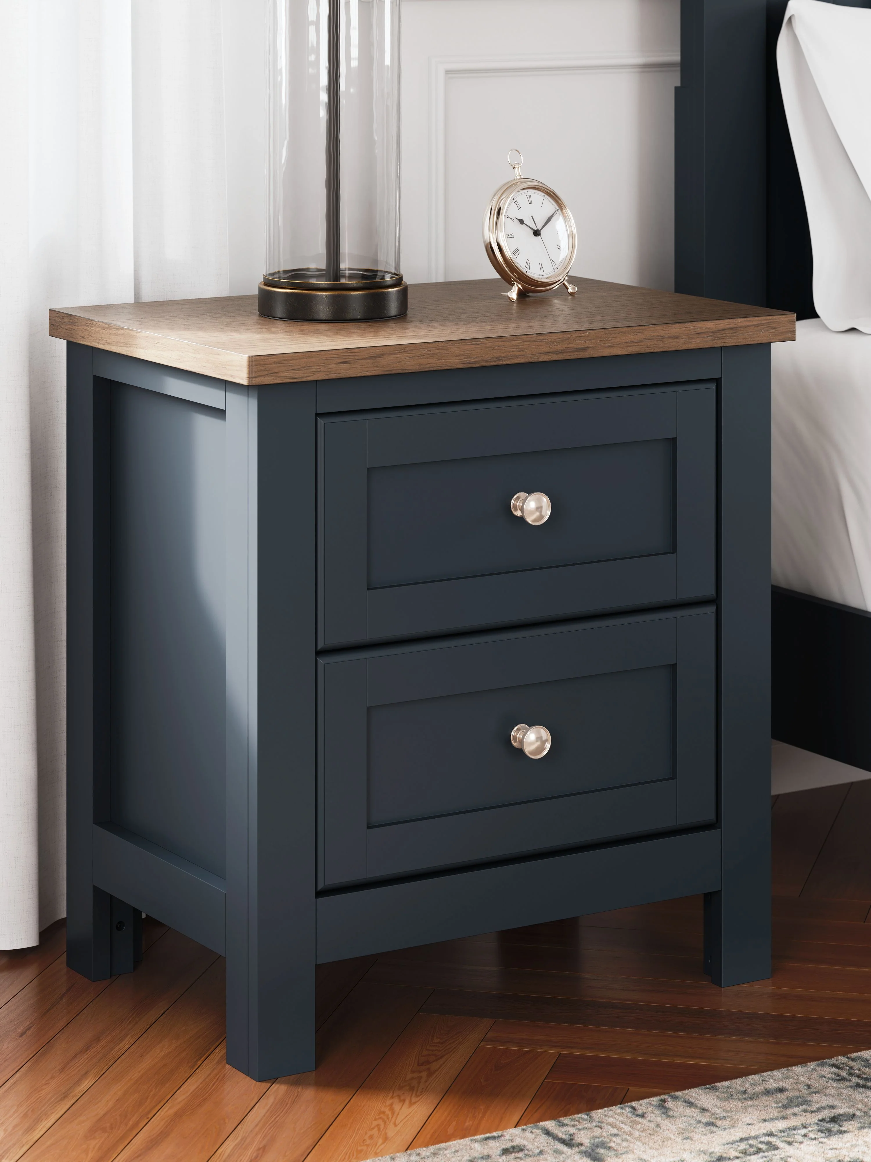 Landocken - Two Drawer Night Stand - Brown / Blue - Image 11