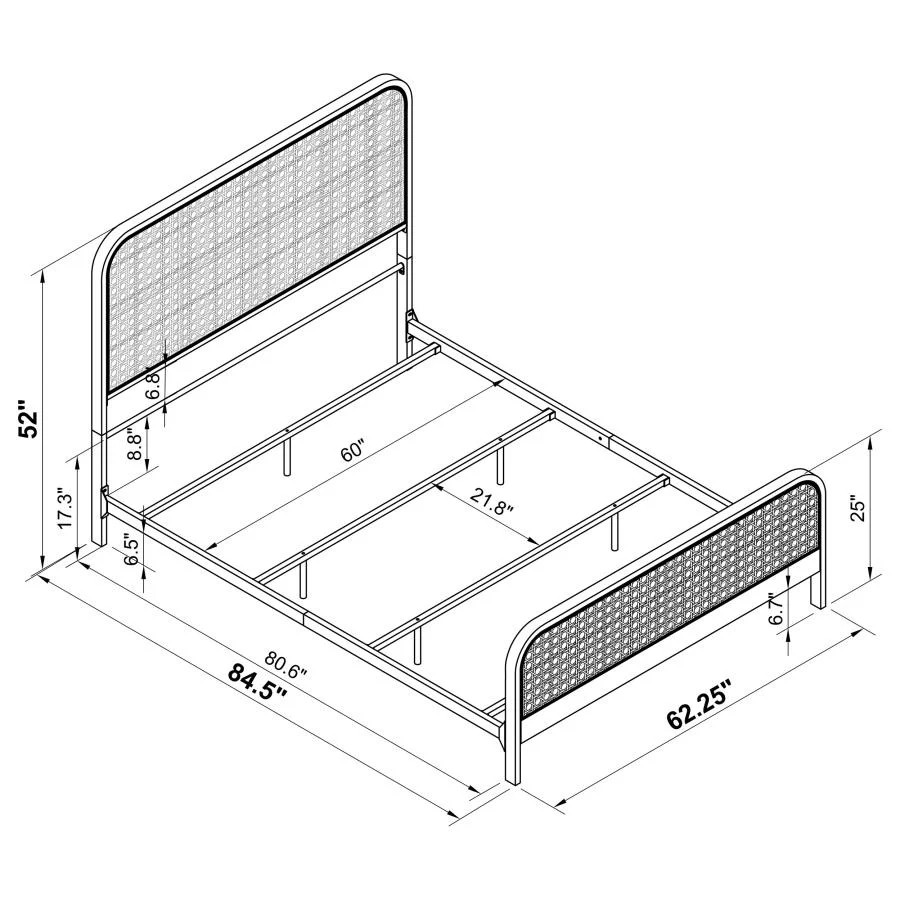 Lanewood - Open Cane Rattan Metal Bed - Image 48