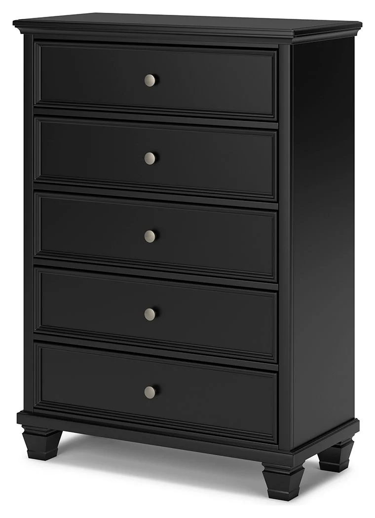 Lanolee - Five Drawer Chest - Black - Image 7