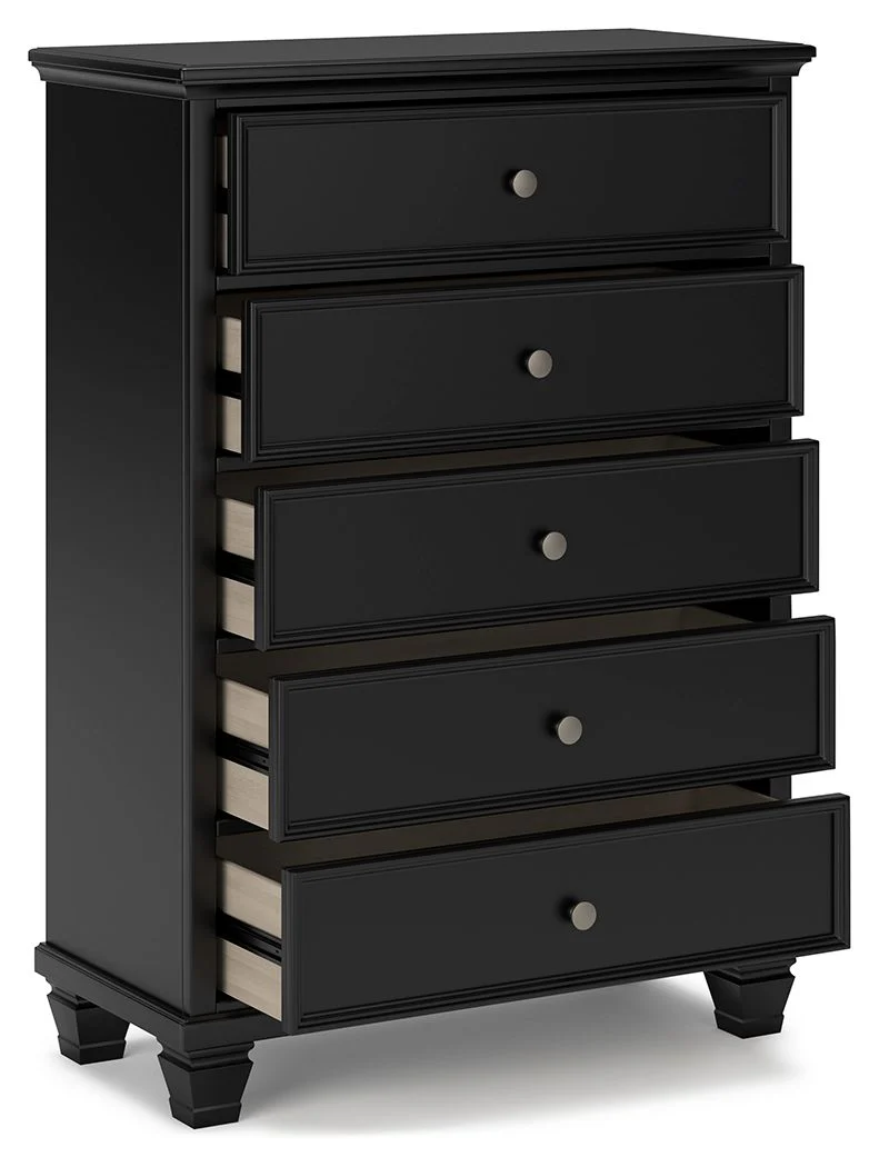 Lanolee - Five Drawer Chest - Black - Image 9
