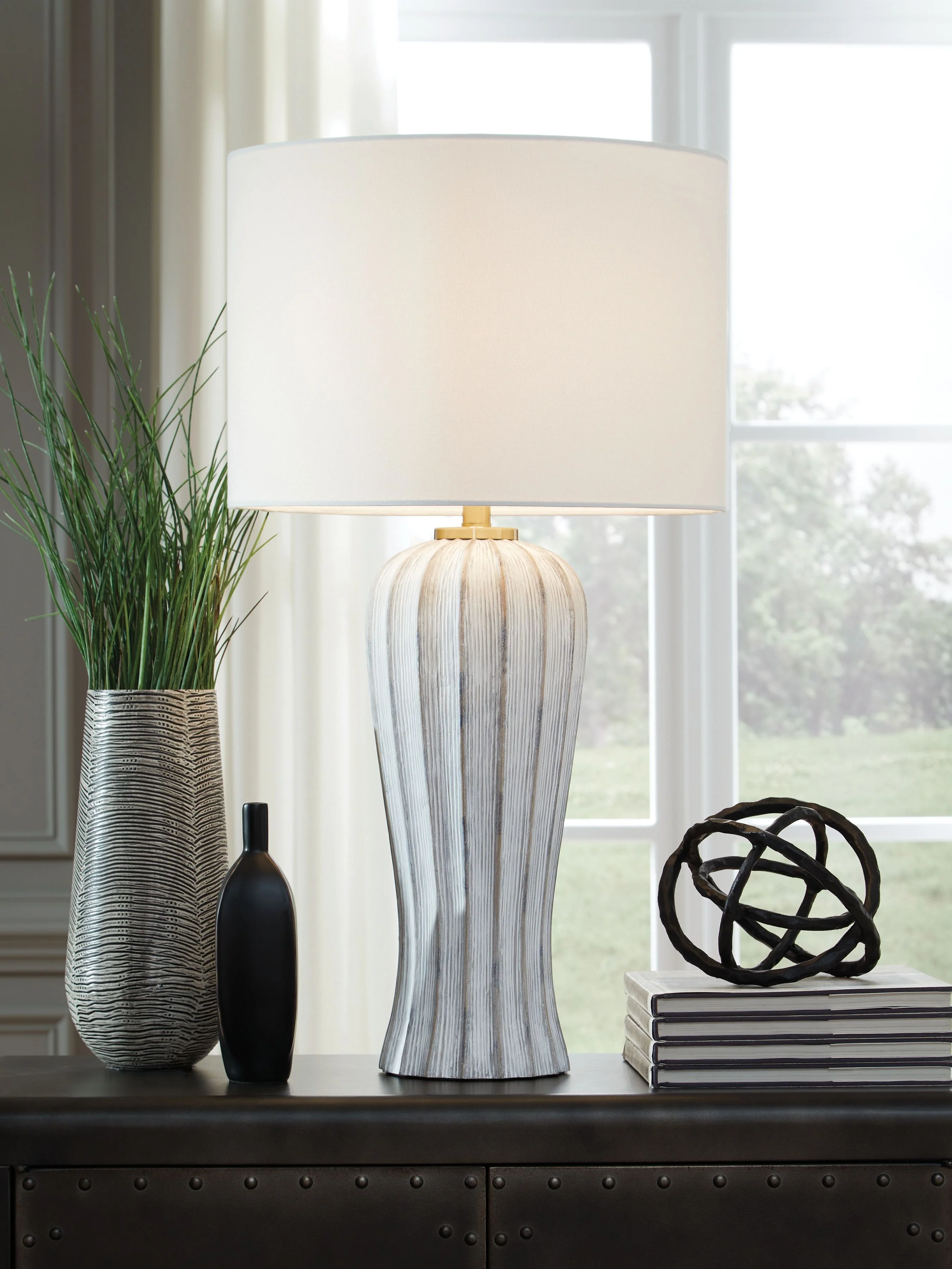 Lanwell - Poly Table Lamp - Antique Gray - Image 4