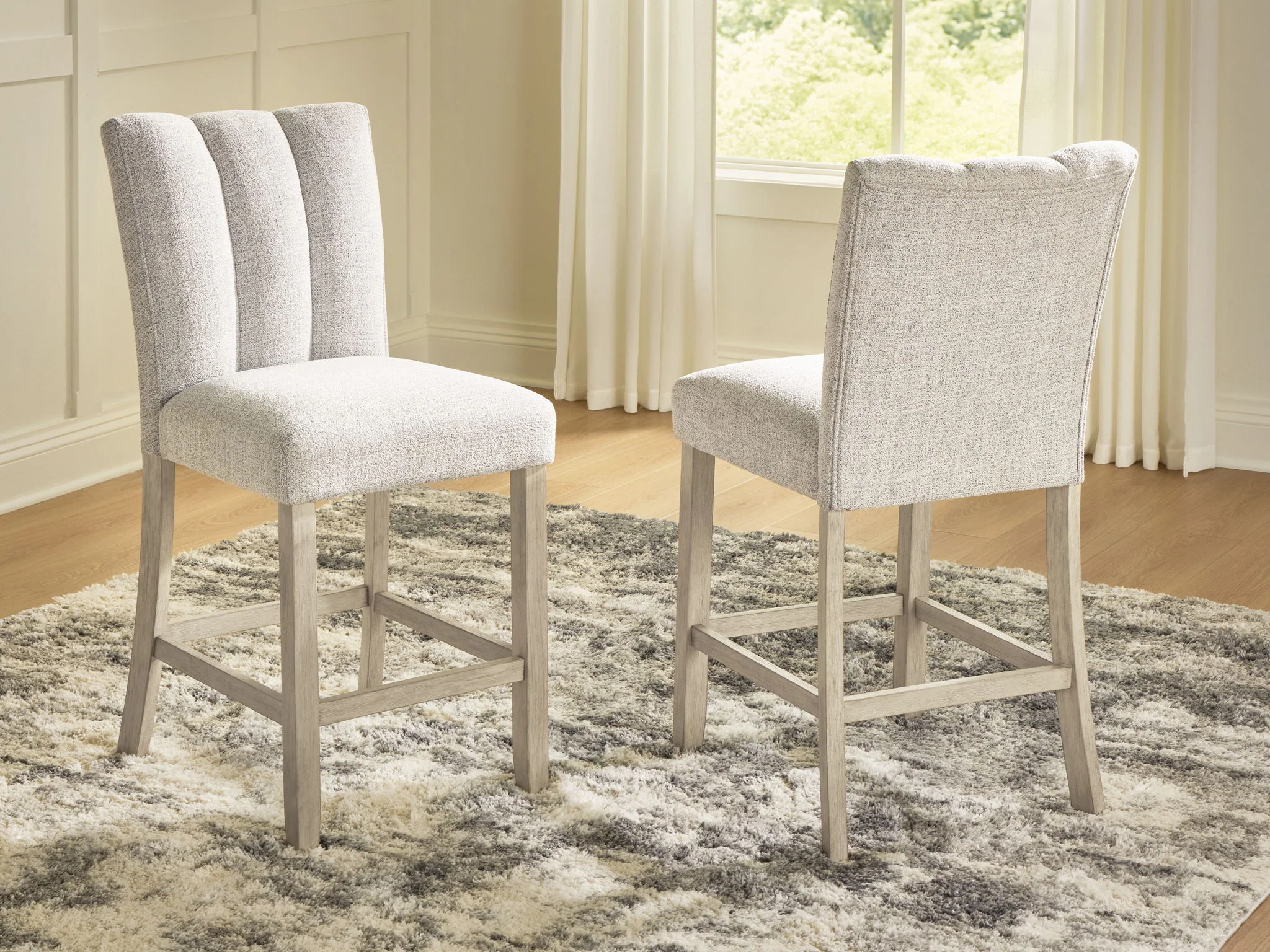 Larawyn - Upholstered Barstool (Set of 2) - Bisque - Image 4