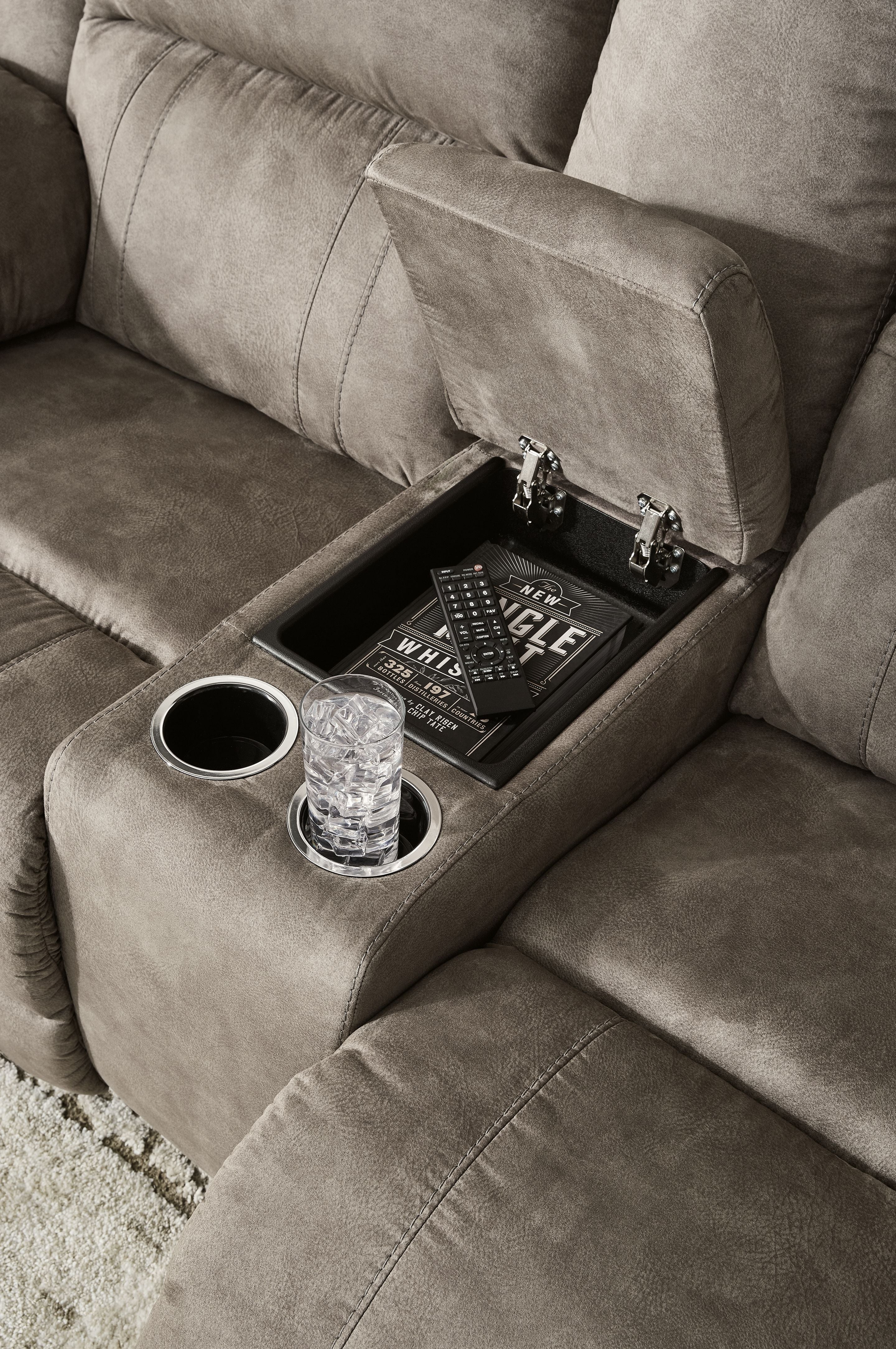 Laresview - Dbl Reclining Loveseat with Console - Fossil - Image 2