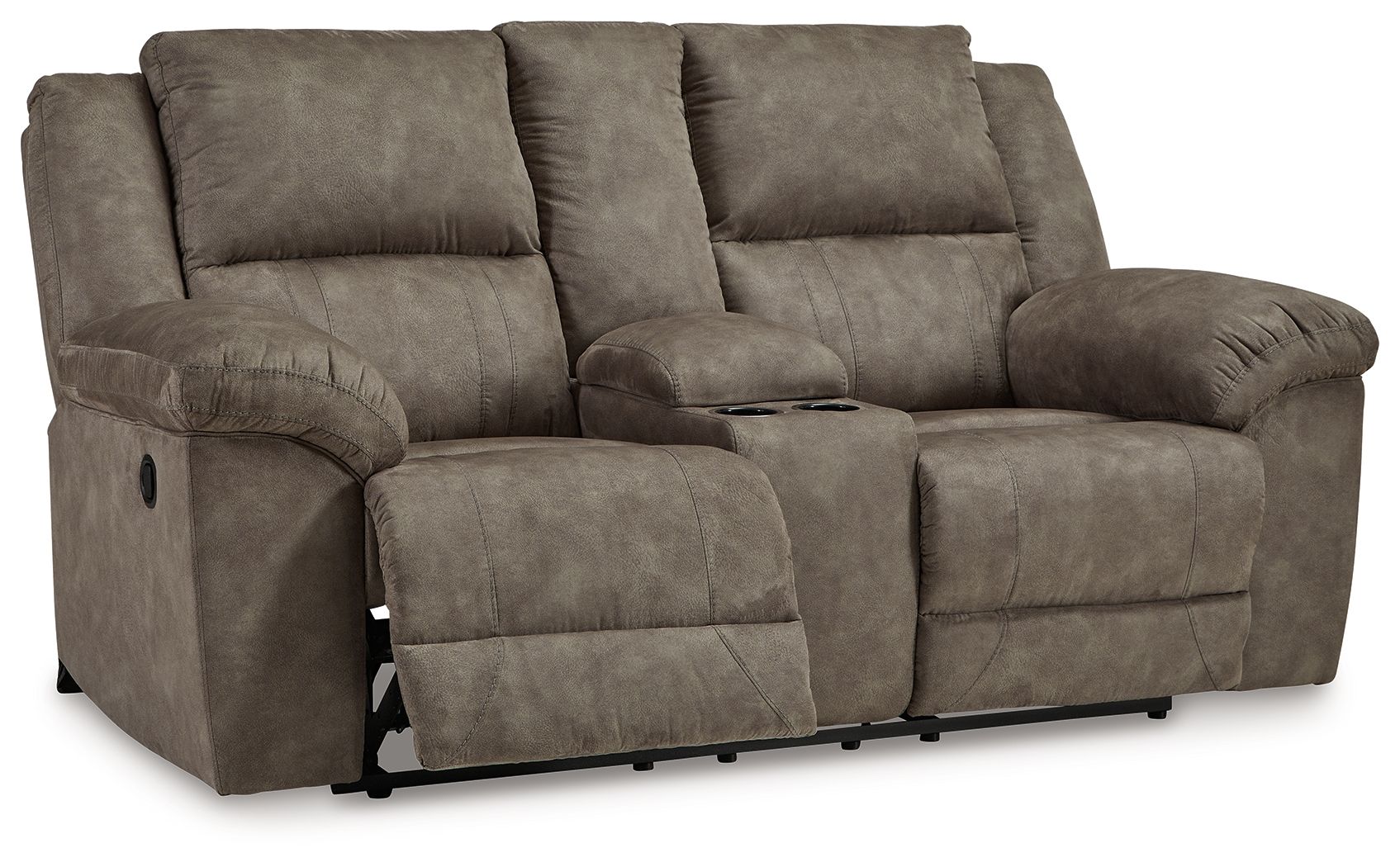 Laresview - Dbl Reclining Loveseat with Console - Fossil - Image 5