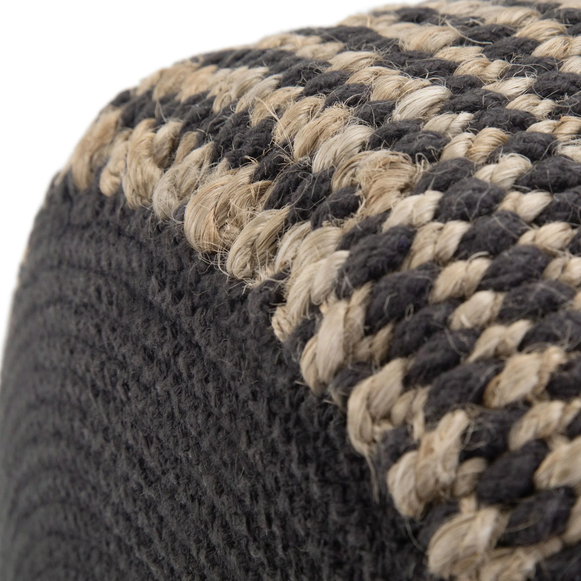 Larissa - Handcrafted Round Braided Pouf - Image 13
