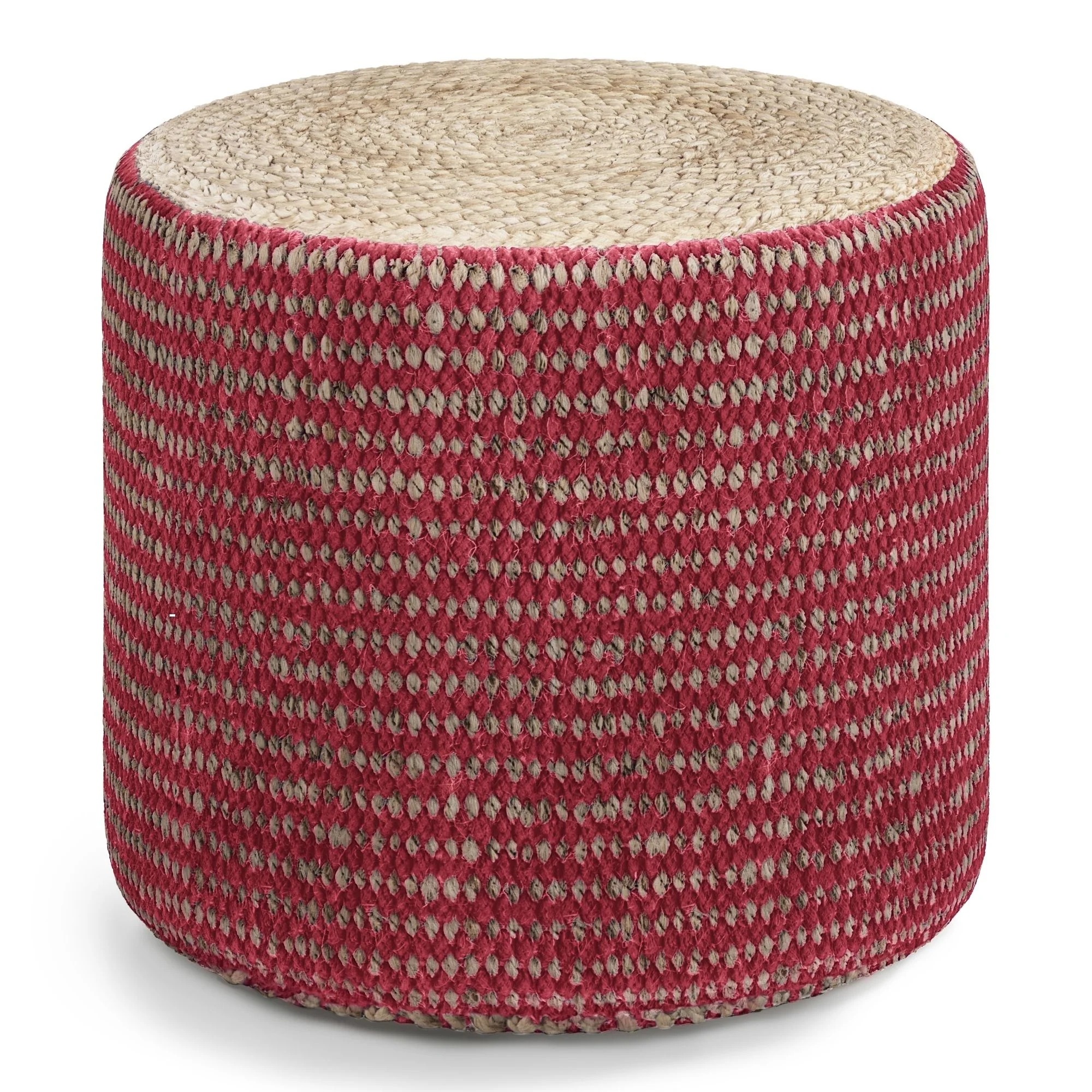 Larissa - Handcrafted Round Braided Pouf - Image 2