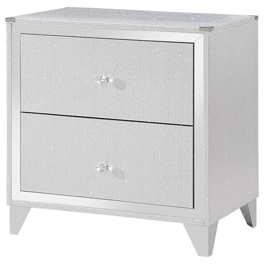 Larue 2-drawer Nightstand Silver - Image 3