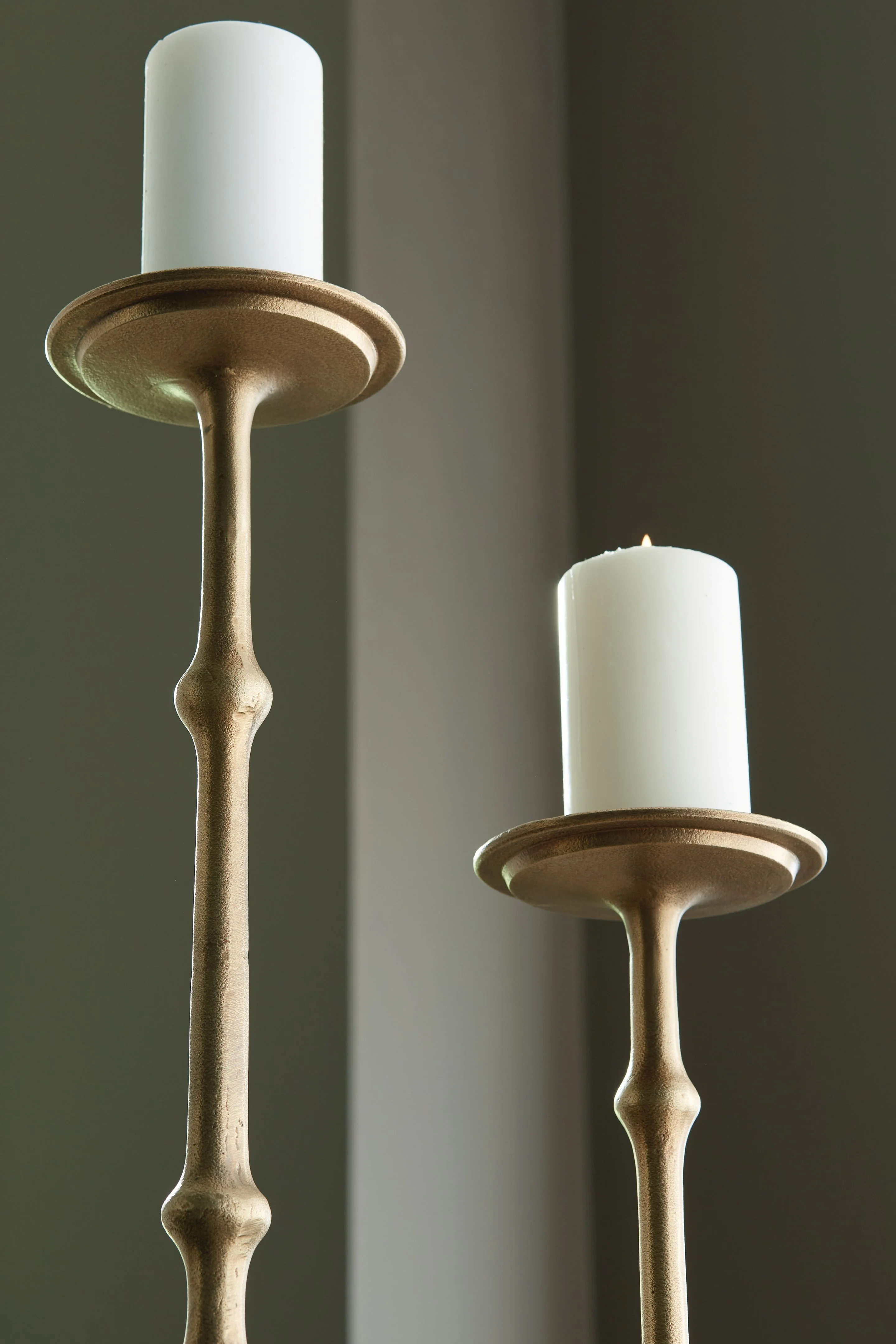 Larwick - Candle Holder Set (Set of 2) - Antique Brass Finish - Image 2