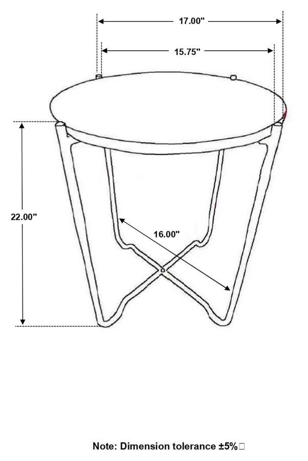 Latifa - Round Marble Top Accent Side Table - Red And Black - Image 8