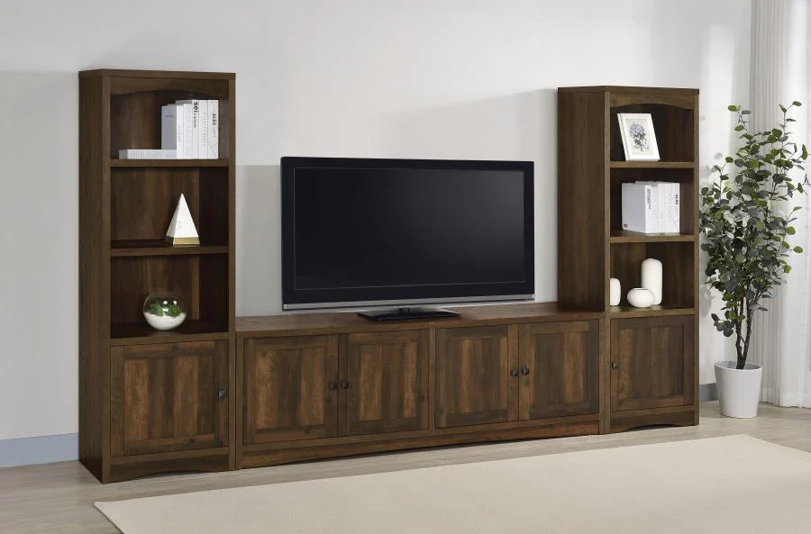 Laughlin - 4 Door Engineered Wood TV Stand - Dark Pine - Image 14