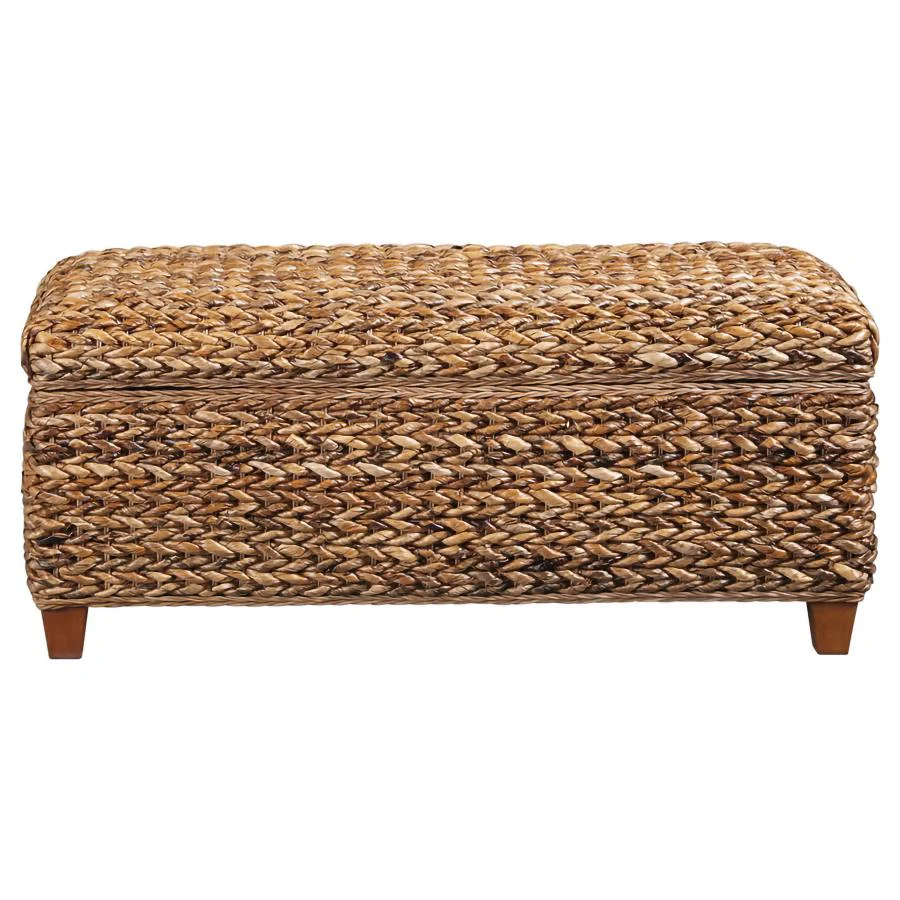 Laughton - Hand - Woven Banana Leaf Storage Trunk - Amber - Image 3