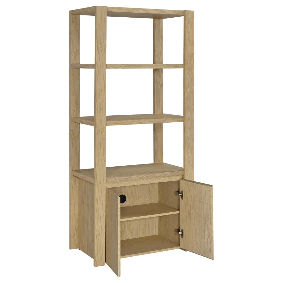 Laurelton - 3-Shelf Media Tower Tall Pier Cabinet - Light Oak - Image 3