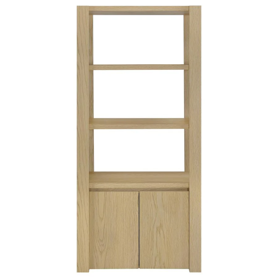 Laurelton - 3-Shelf Media Tower Tall Pier Cabinet - Light Oak - Image 4