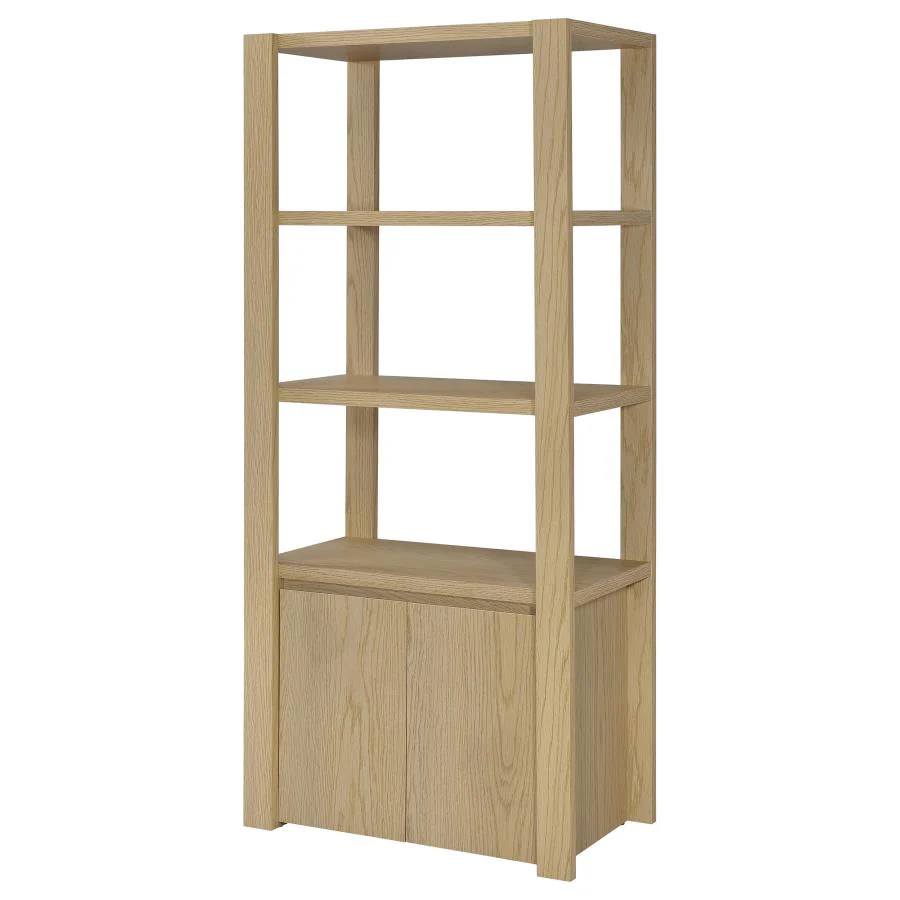 Laurelton - 3-Shelf Media Tower Tall Pier Cabinet - Light Oak - Image 5