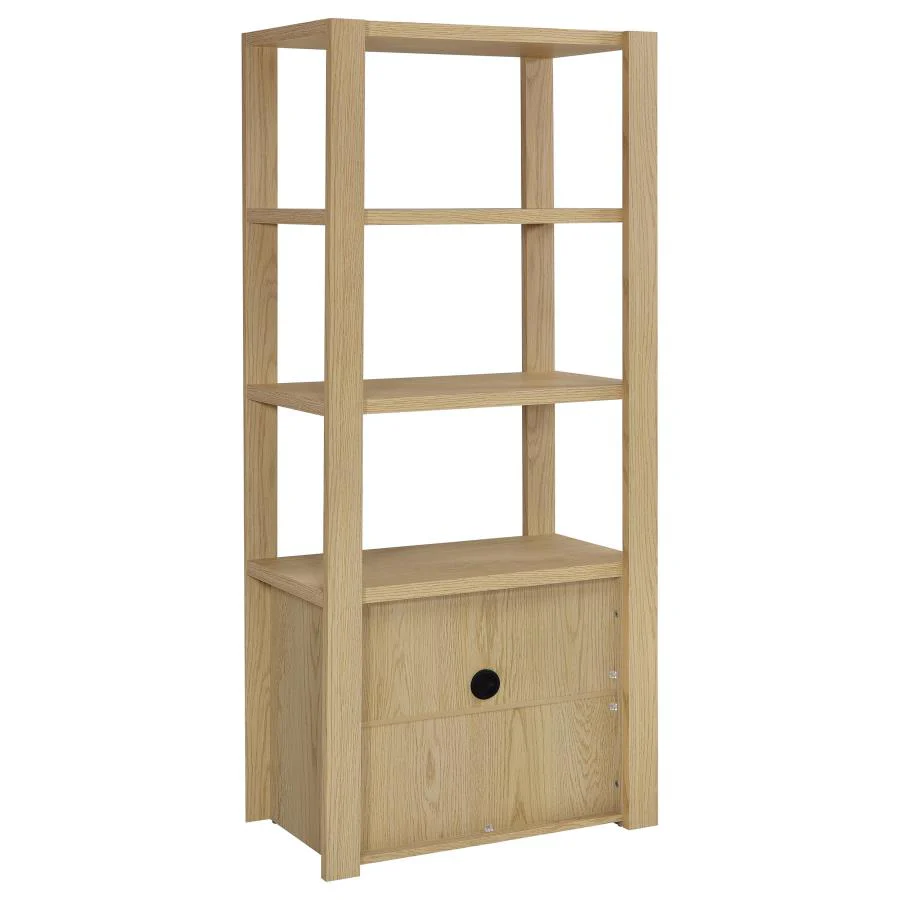 Laurelton - 3-Shelf Media Tower Tall Pier Cabinet - Light Oak - Image 7
