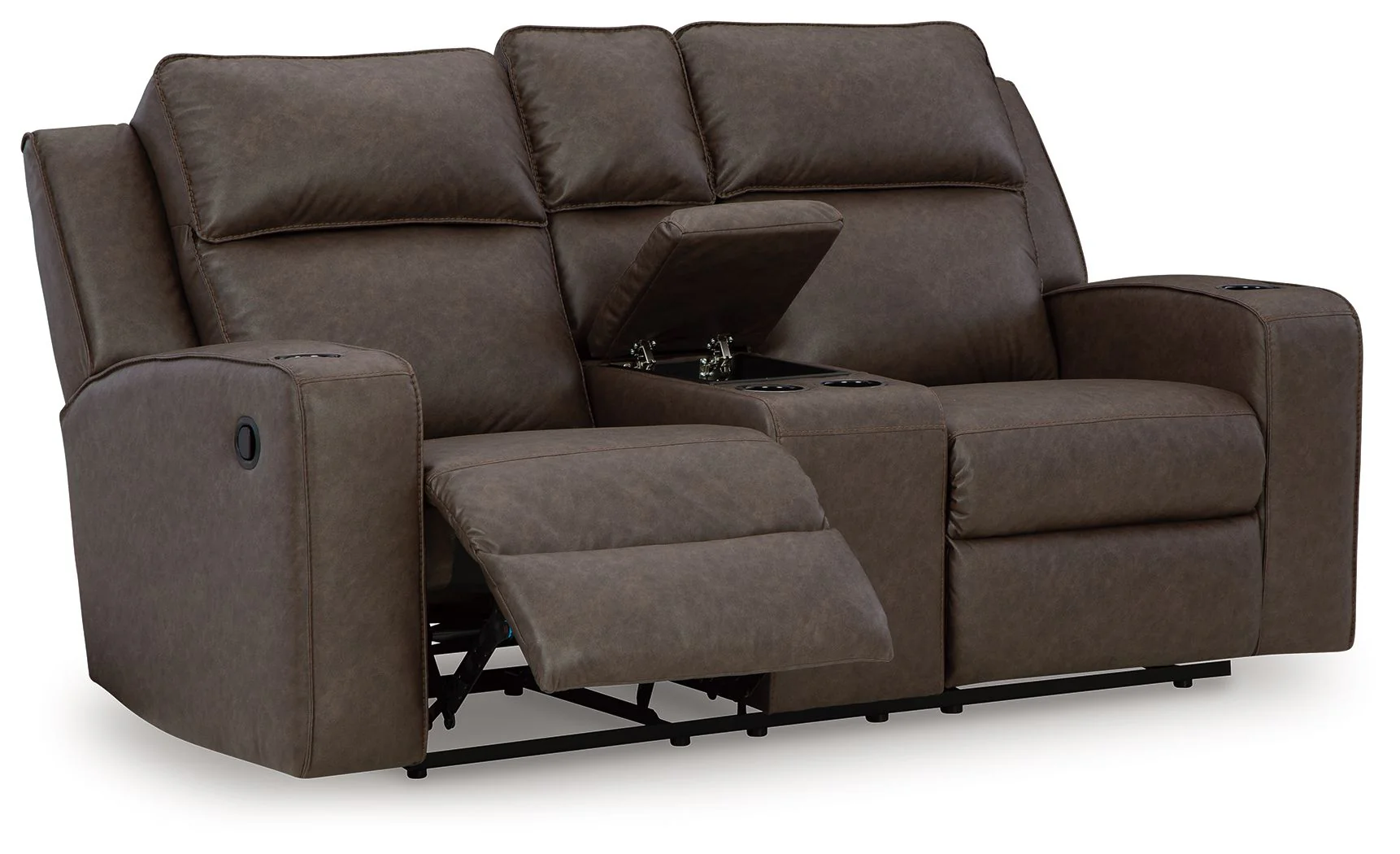 Lavenhorne - Dbl Rec Loveseat W/Console - Granite - Image 6