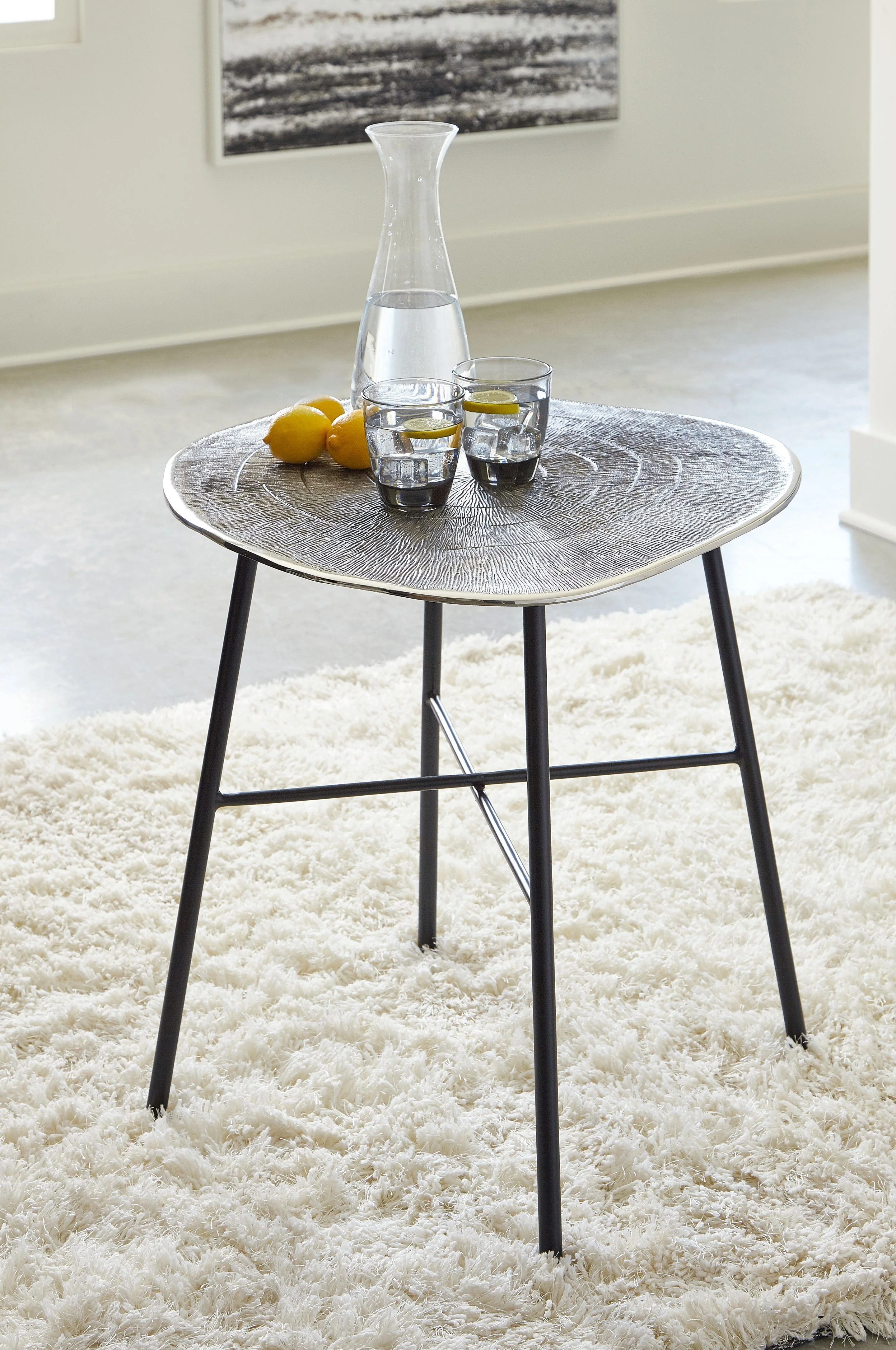 Laverford - Round End Table - Chrome / Black - Image 2