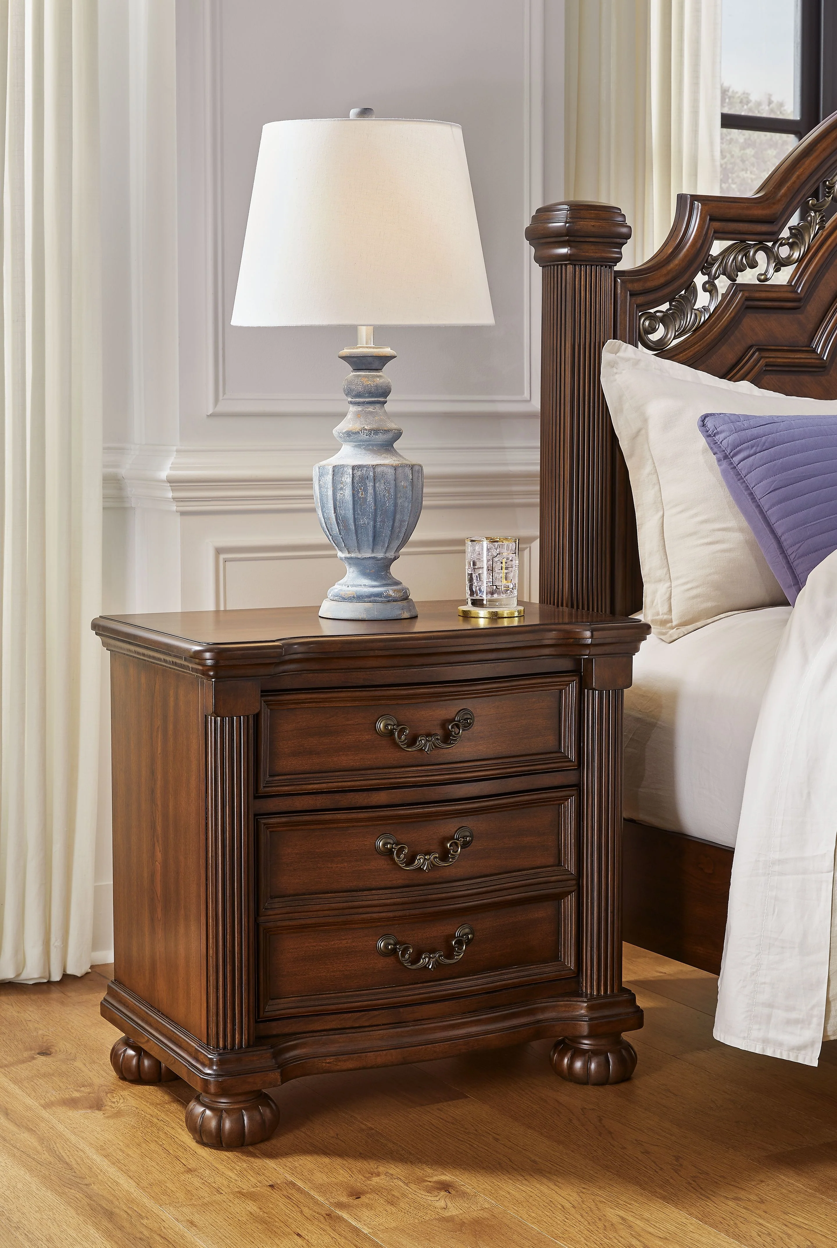 Lavinton - Three Drawer Night Stand - Brown - Image 7