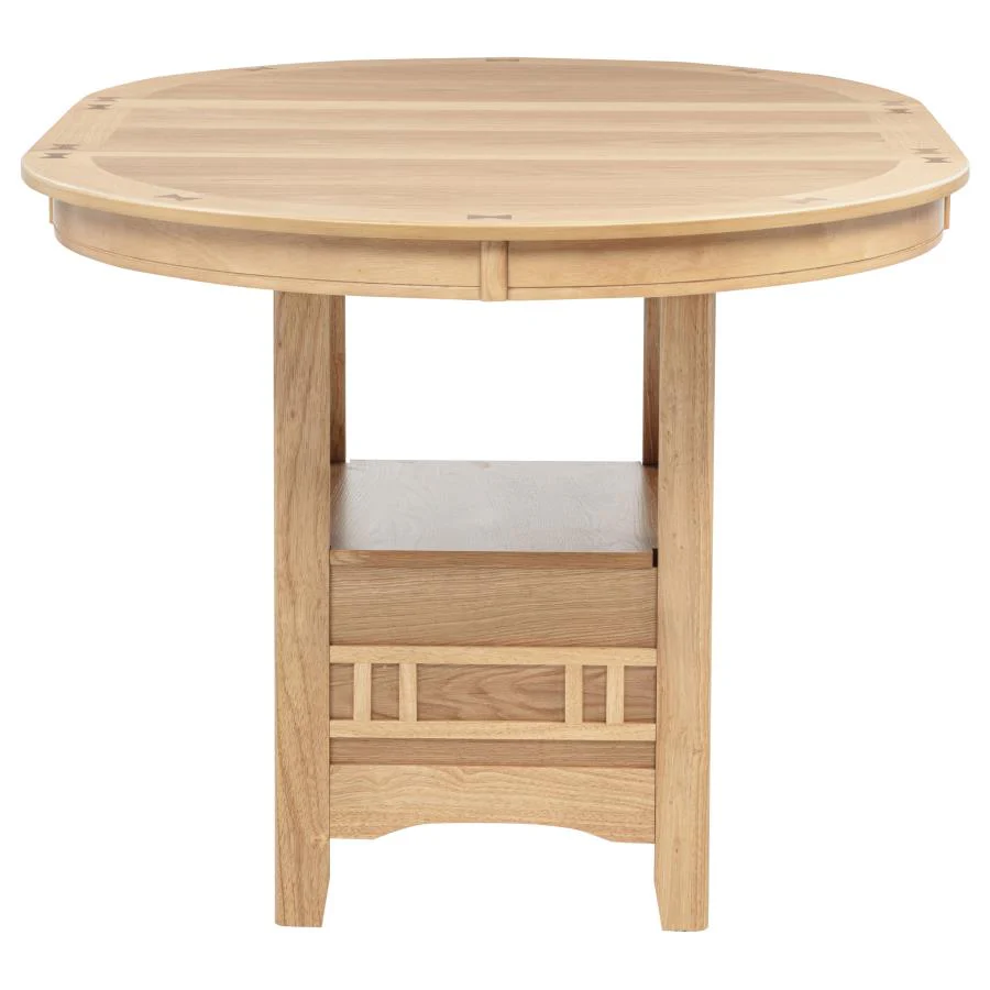 Lavon 5-piece Oval Counter Height Dining Set Light Oak - Image 5
