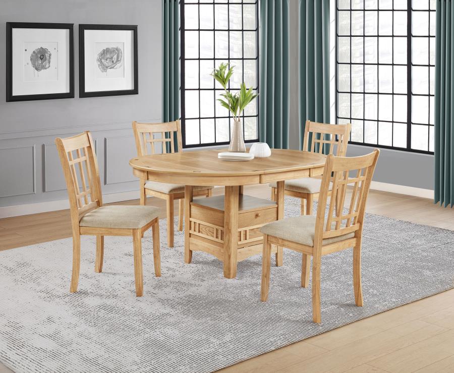 Lavon 5-piece Oval Extension Leaf Dining Set Light Oak - Image 10