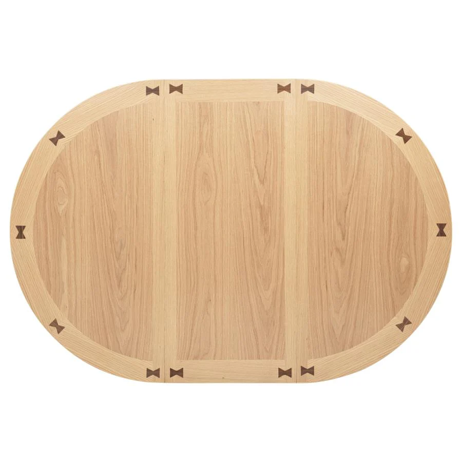 Lavon Oval 60-inch Wood Extension Leaf Dining Table Light Oak - Image 11