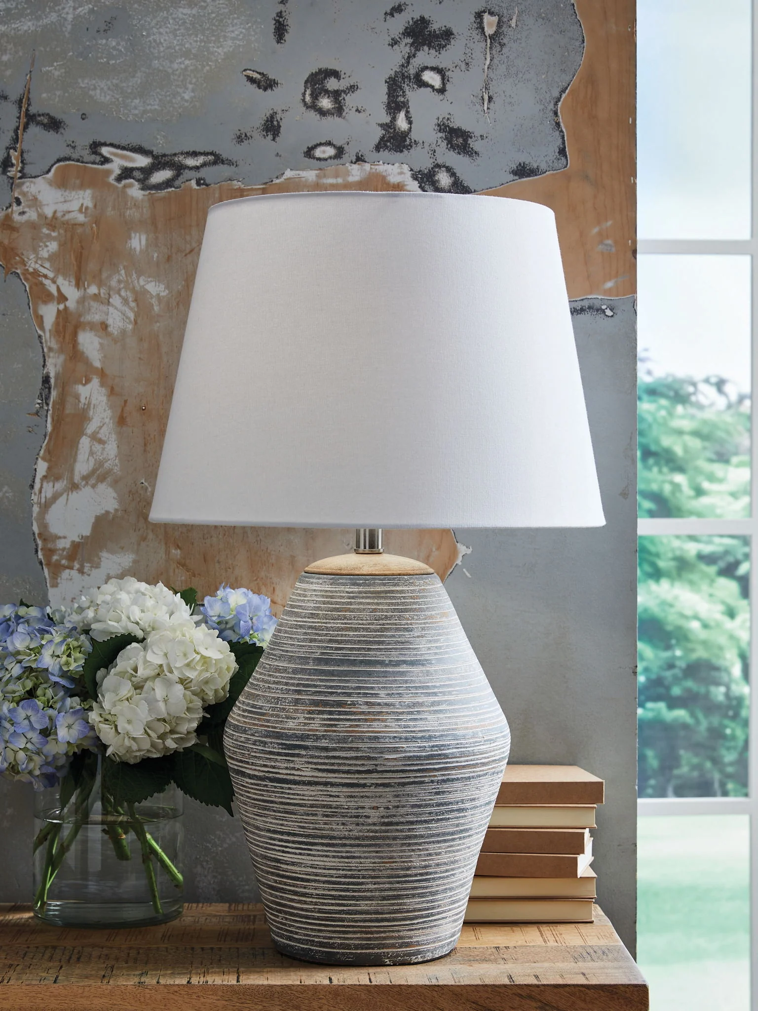 Lawrock - Terracotta Table Lamp - Antique Blue - Image 4