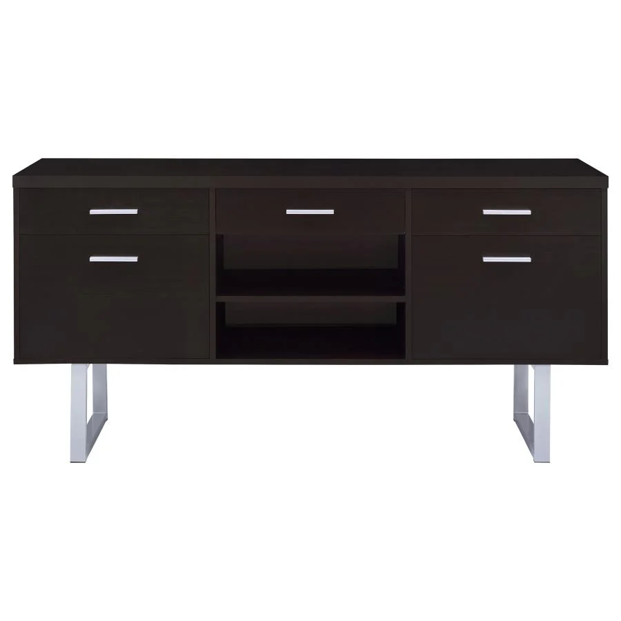 Lawtey - 5-Drawer Home Office Storage Credenza - Cappuccino - Image 4