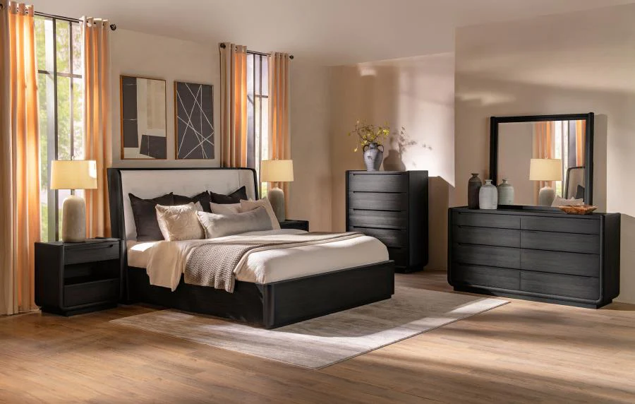 Leandro - 2-Drawer LED Nightstand With USB - Burnished Black - Image 14