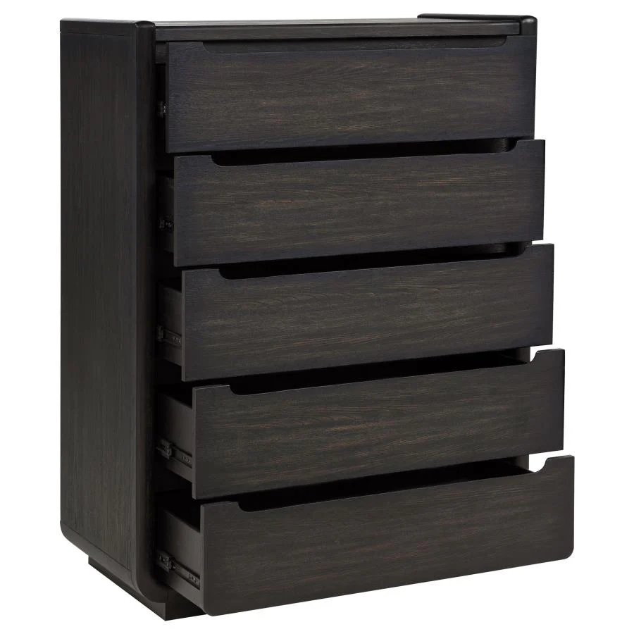 Leandro - 5-Drawer Bedroom Chest Of Drawers - Burnished Black - Image 10