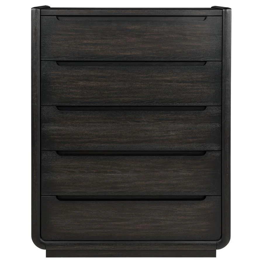 Leandro - 5-Drawer Bedroom Chest Of Drawers - Burnished Black - Image 3