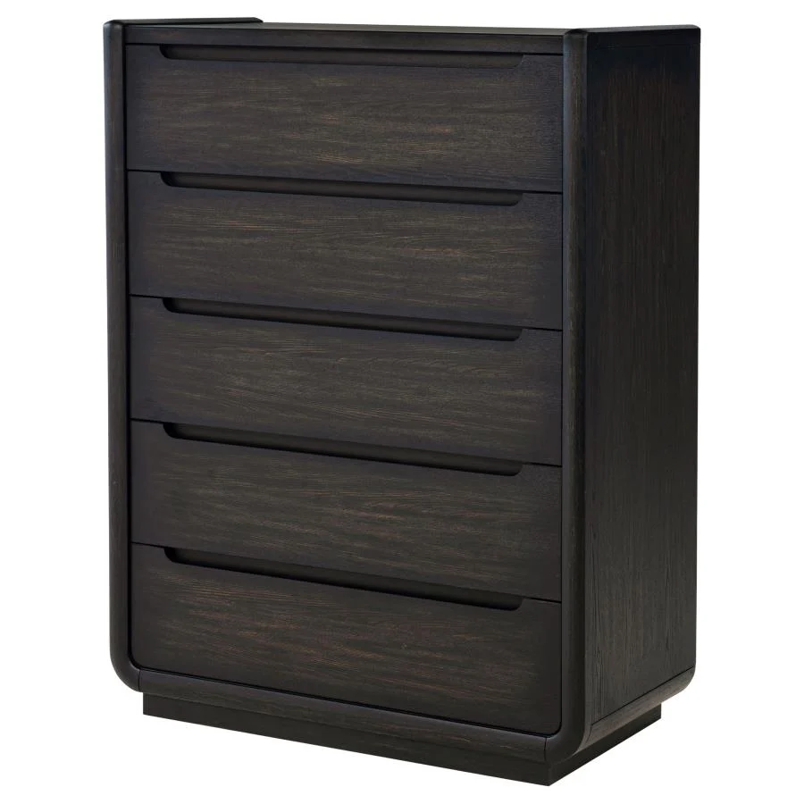 Leandro - 5-Drawer Bedroom Chest Of Drawers - Burnished Black - Image 4
