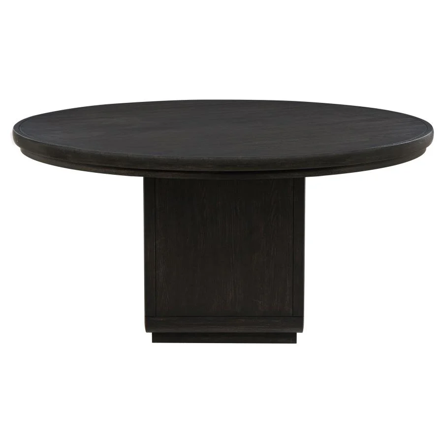 Leandro - 7 Piece Round Dining Table Set - Burnished Black - Image 5