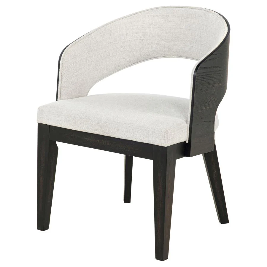 Leandro - Upholstered Dining Arm Chair (Set of 2) - Burnished Black / Cream - Image 5
