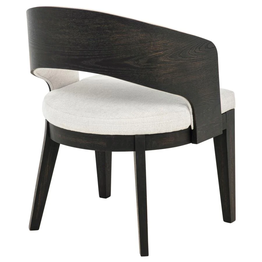 Leandro - Upholstered Dining Arm Chair (Set of 2) - Burnished Black / Cream - Image 9