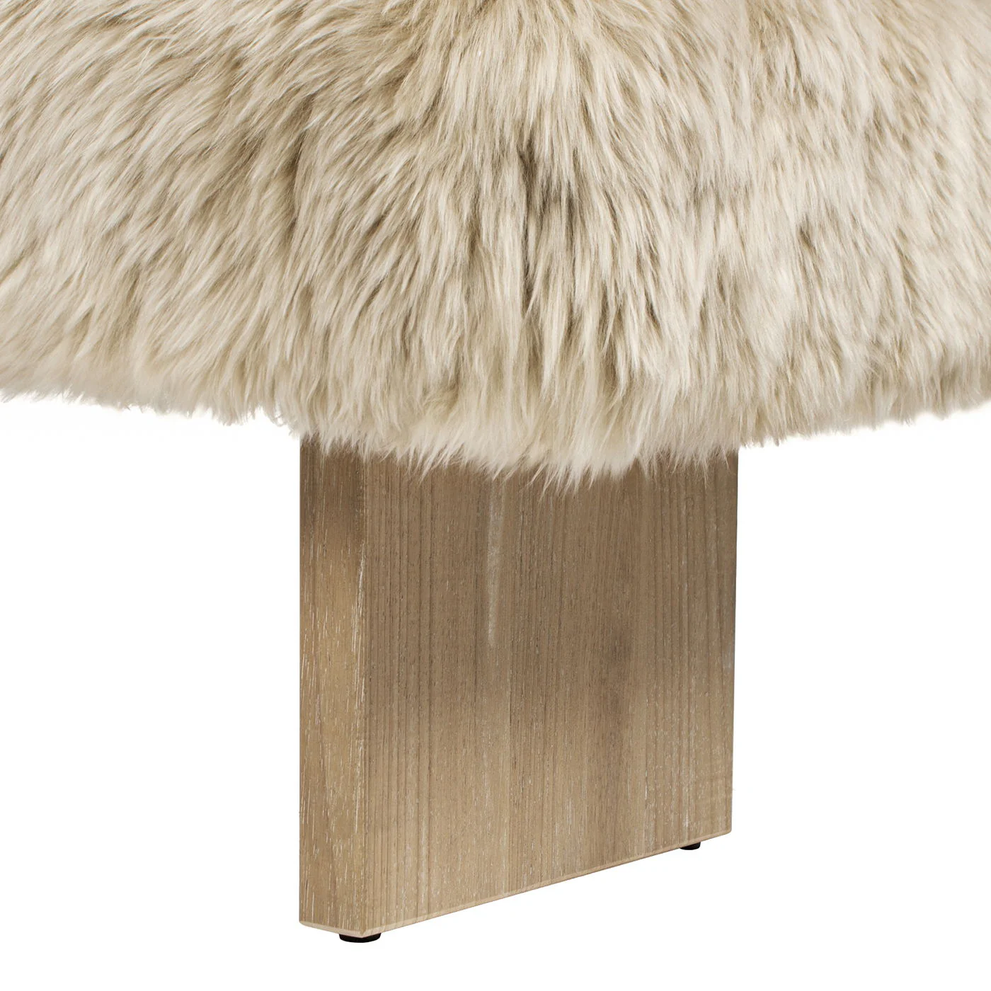 Leda - Sheepskin Fur Rectangular Accent Bench - Natural Blonde - Image 3
