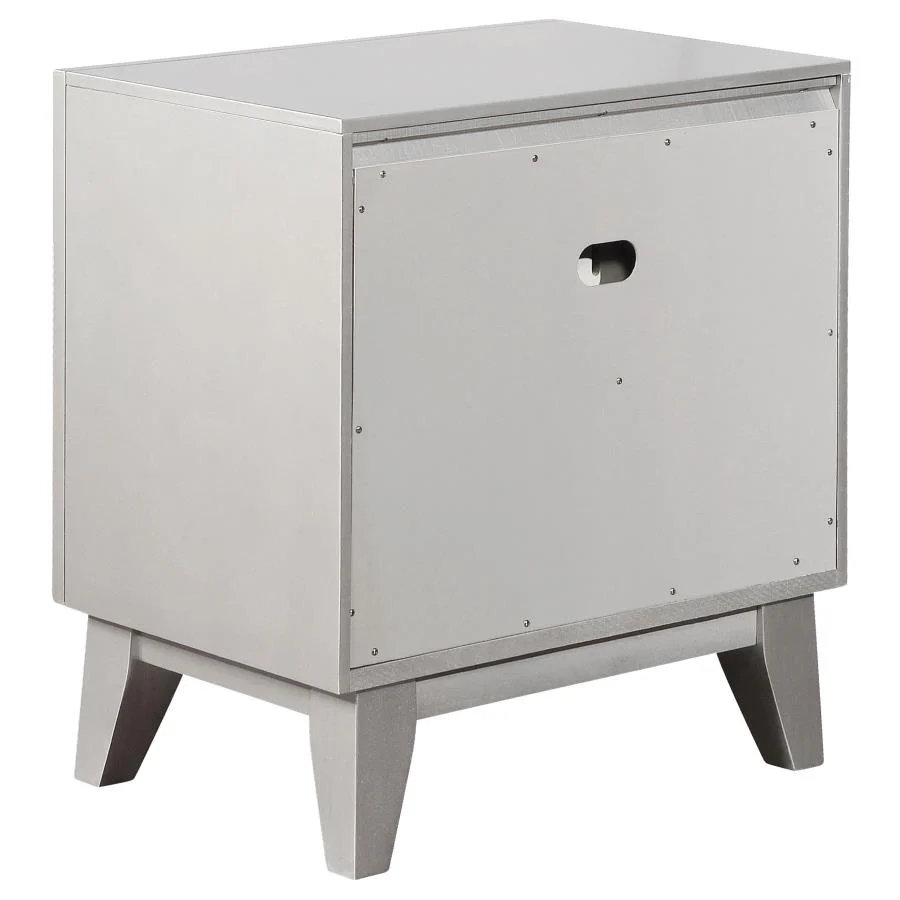 Leighton 2-drawer Nightstand Metallic Mercury - Image 5