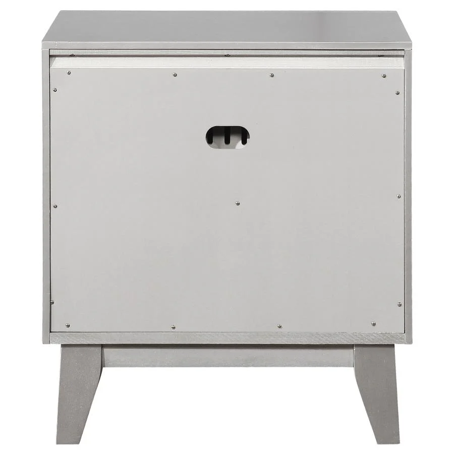 Leighton 2-drawer Nightstand Metallic Mercury - Image 6
