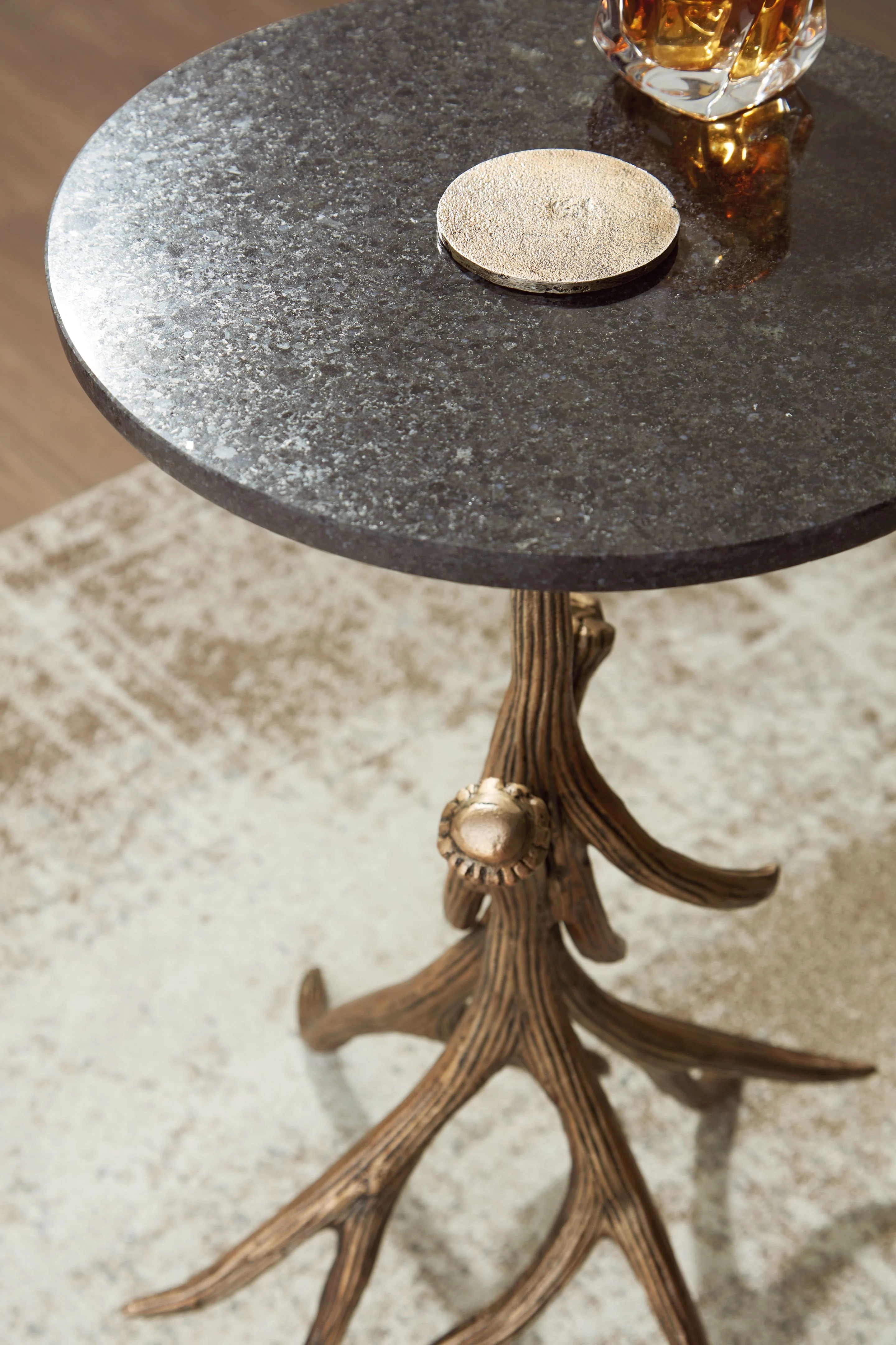 Lemkins - Accent Table - Black / Antique Gold Finish - Image 4