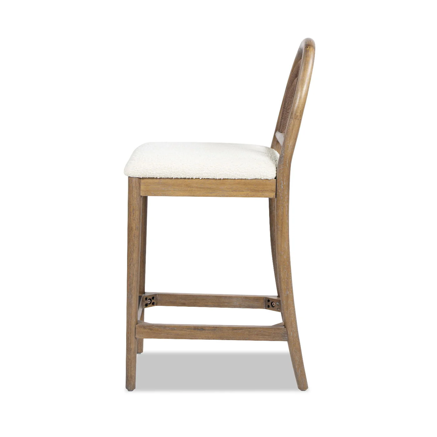 Leon - Arched Back & Upholstered Counter Stool (Set of 2) - Ivory White - Image 10