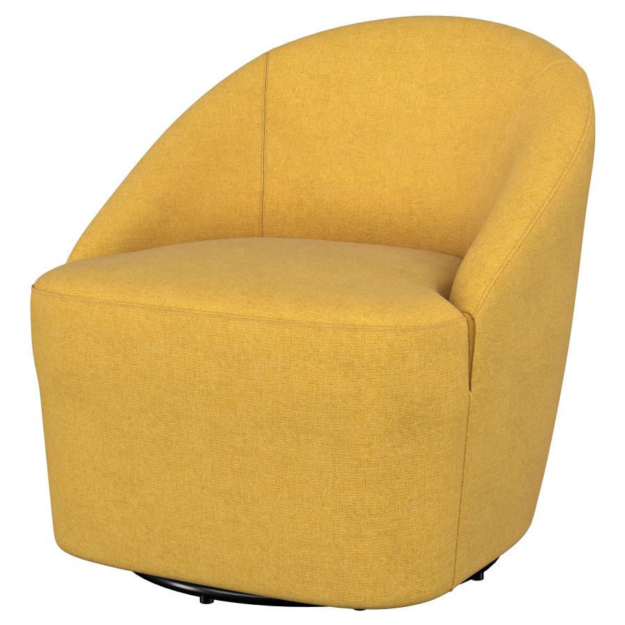 Leon - Upholstered Barrel Accent Swivel Chair - Image 8