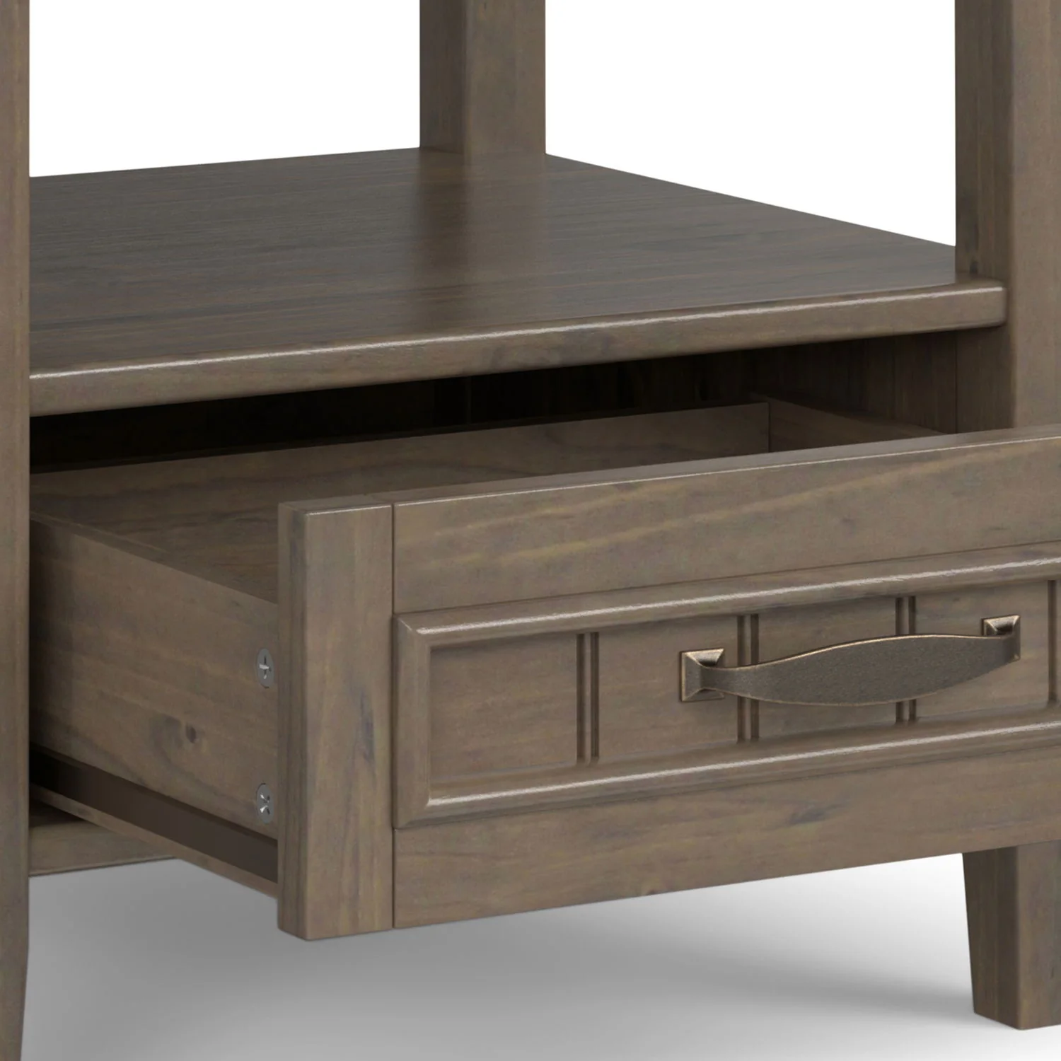 Lev - End Table With Bottom Drawer - Smoky Brown - Image 4