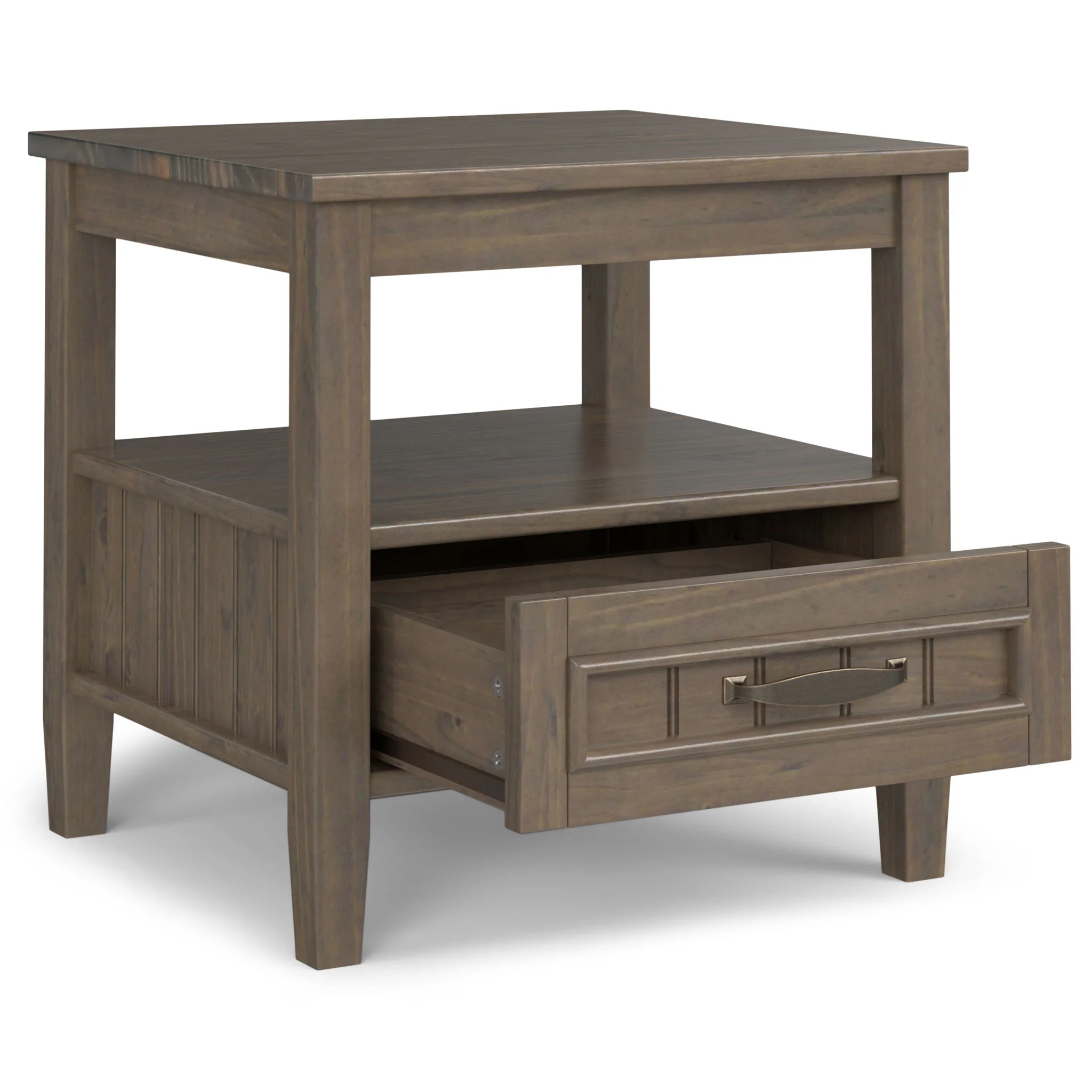 Lev - End Table With Bottom Drawer - Smoky Brown - Image 6